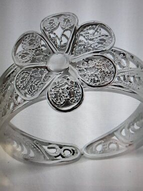 Artisan Sterling Silver Filigree Flower Ring SIZE 5.75 - NEW!